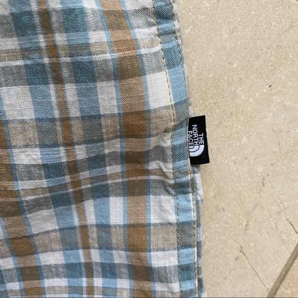 The North Face Plaid Button Up Short Sleeve Shirt XL - Picture 4 of 5